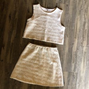 Zara ivory two piece skirt/tank